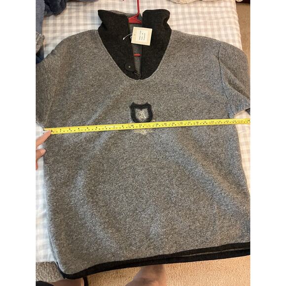 ALPENLAND Sport Mens Gray 1/4 Zip pullover Poly/Wool/Linen Blend Medium - Picture 10 of 14